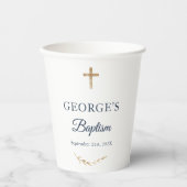 Gobelets En Papier Baptême élégant Événement religieux (Recto)