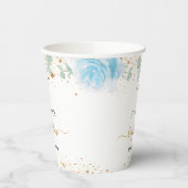 Gobelets En Papier Baptême eucalyptus bleu clair bébé garçon floral (Gauche)