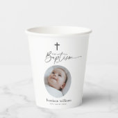 Gobelets En Papier Baptism Round Photo (Recto)