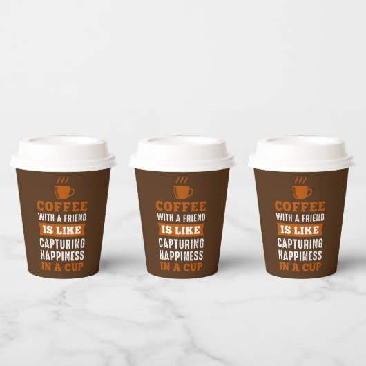 Gobelets En Papier bar à café mignon Friend word art (Multi)