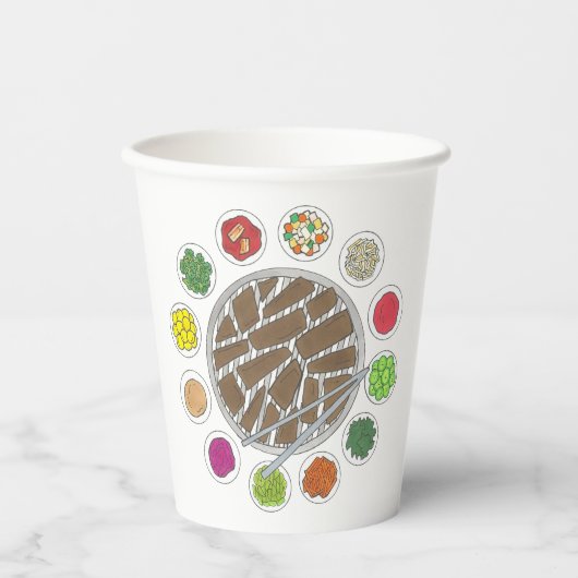 Gobelets En Papier Barbecue coréen Barbecue rôti Bulgogi Banchan (Recto)