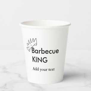 Gobelets En Papier Barbecue roi ajouter nom texte hommes cuisine boul