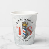 Gobelets En Papier Barber Hair Shop King Crown Barber Pole Hair Salon (Recto)