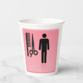 Gobelets En Papier Barber Shop Icon Haircut Comb et ciseaux (Recto)