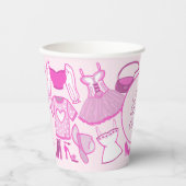 Gobelets En Papier Barbiecore Motif de mode rose et rose chaud (Recto)