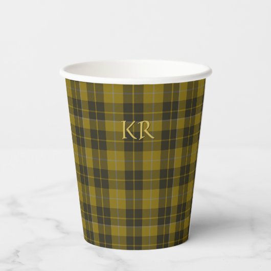 Gobelets En Papier Barclay Tartan avec vos initiales, Scottish Plaid (Verso)