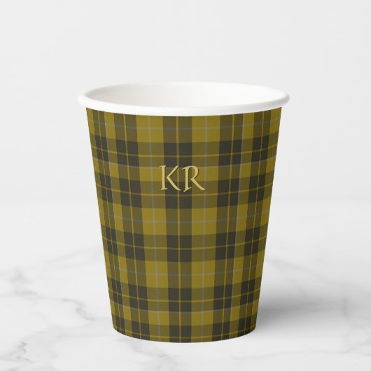 Gobelets En Papier Barclay Tartan avec vos initiales, Scottish Plaid (Recto)