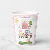 Gobelets En Papier Barnyard Fun Rose 2e Anniversaire  (Verso)