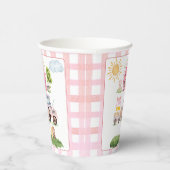 Gobelets En Papier Barnyard Fun Rose 2e Anniversaire  (Droite)