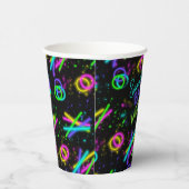 Gobelets En Papier Barre de manchons à lents Neon Mitzvah ID991 (Droite)