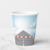 Gobelets En Papier Barrière rouge et blanche Accès bloqué (Recto)