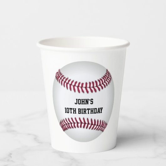 Gobelets En Papier Baseball Custom Anniversaire (Verso)