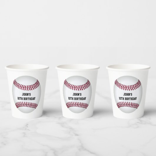 Gobelets En Papier Baseball Custom Anniversaire (Multi)
