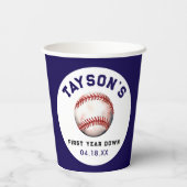 Gobelets En Papier Baseball première année bas 1er anniversaire (Verso)