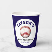 Gobelets En Papier Baseball première année bas 1er anniversaire (Recto)