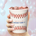 Gobelets En Papier Baseball Softball Sport 1ère fête d'anniversaire<br><div class="desc">Basket bleu et blanc rouge / softball 1er anniversaire tasse de papier. Personnalisez-le avec les détails de votre fête anniversaire. Idéal pour les amateurs de sport ou les athlètes.</div>