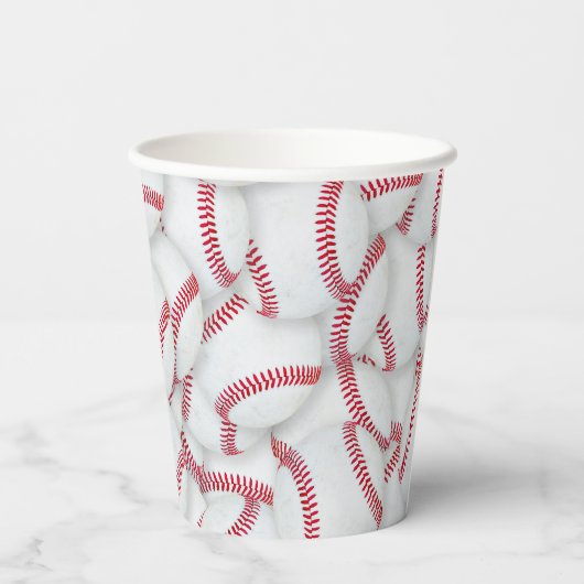 Gobelets En Papier Baseballs en calque Motif Anniversaire (Verso)