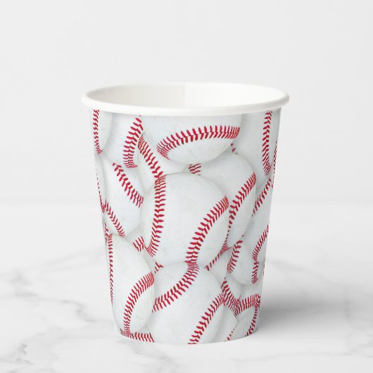 Gobelets En Papier Baseballs en calque Motif Anniversaire (Gauche)