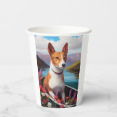 Gobelets En Papier Basenji Chien sur une pagaie : une aventure Pittor (Verso)