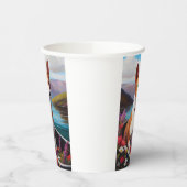 Gobelets En Papier Basenji Chien sur une pagaie : une aventure Pittor (Gauche)