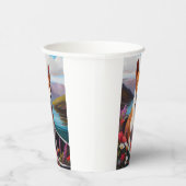 Gobelets En Papier Basenji Chien sur une pagaie : une aventure Pittor (Droite)