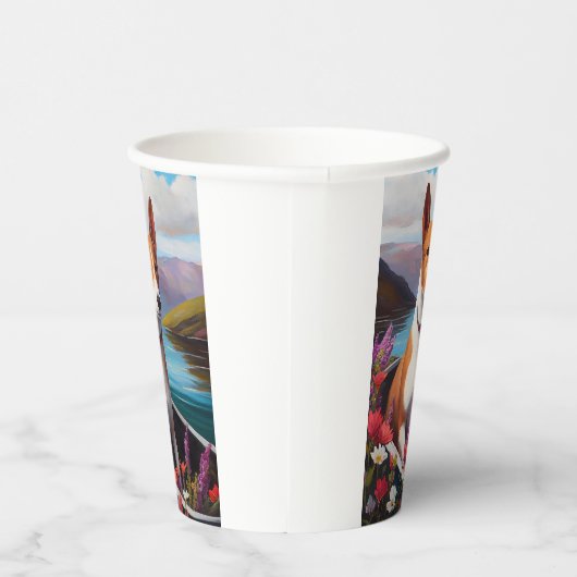 Gobelets En Papier Basenji Chien sur une pagaie : une aventure Pittor (Droite)