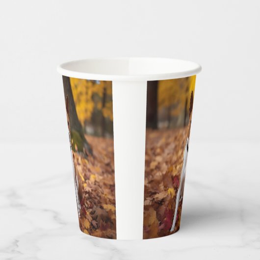 Gobelets En Papier Basenji en automne Feuilles automne Inspiration (Gauche)