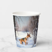 Gobelets En Papier Basenji Laisser neiger Noël (Verso)