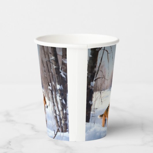 Gobelets En Papier Basenji Laisser neiger Noël (Droite)