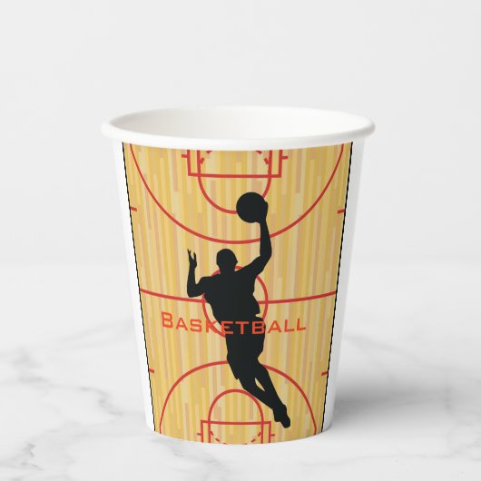 Gobelets En Papier Basket-ball Court Design Paper Cup (Recto)