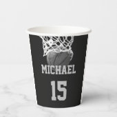 Gobelets En Papier Basket-ball Votre nom (Verso)