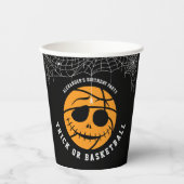 Gobelets En Papier Basket d'Halloween Ball Trick ou Basketball Annive (Recto)