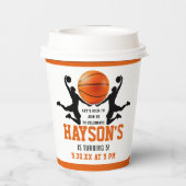 Gobelets En Papier Basket orange Boy 5E fête d'anniversaire (Verso)