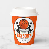 Gobelets En Papier Basketball première année bas 1er anniversaire (Recto)