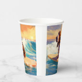 Gobelets En Papier Basset Hound Beach Surf Peinture (Droite)