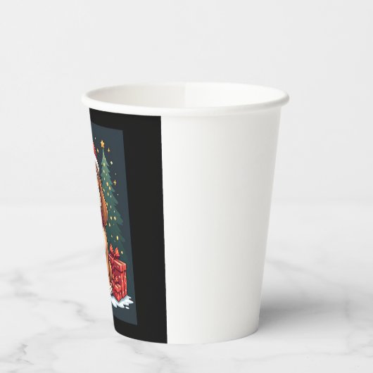 Gobelets En Papier Basset Hound Chien Fêtes de Noël Père Noël Amoureu (Gauche)