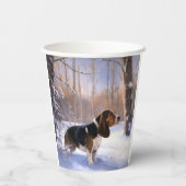 Gobelets En Papier Basset Hound Laisser neiger Noël (Verso)