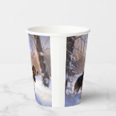 Gobelets En Papier Basset Hound Laisser neiger Noël (Droite)