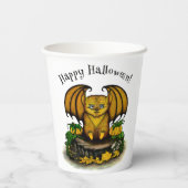 Gobelets En Papier Bat d'Halloween mignonne (Verso)