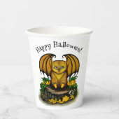 Gobelets En Papier Bat d'Halloween mignonne (Recto)