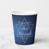 Gobelets En Papier Bat mitzvah moderne étoile bleue de David Fête for (Verso)