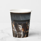 Gobelets En Papier Bataille australienne près de la cheminée Noël (Verso)