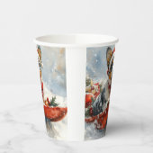 Gobelets En Papier Bateau australien en sledge laissez-le neiger Noël (Gauche)