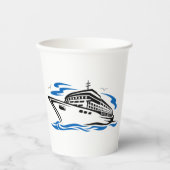 Gobelets En Papier Bateau de croisière sur les vagues océaniques Voya (Recto)