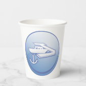Gobelets En Papier Bateau et Ancre Marine nautique (Recto)