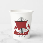 Gobelets En Papier Bateau Viking Longship Silhouette Drakkar (Recto)