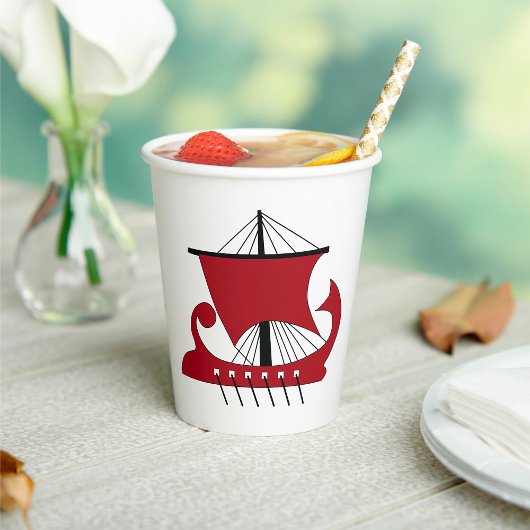 Gobelets En Papier Bateau Viking Longship Silhouette Drakkar