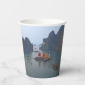 Gobelets En Papier Bateaux à voile à Ha Long Bay - Vietnam, Asie (Verso)