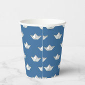 Gobelets En Papier Bateaux Origami Sur Le Motif D'Eau (Droite)