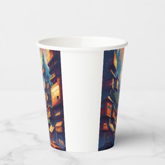 Gobelets En Papier Bâtiments (Gauche)